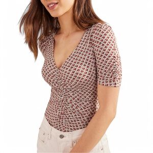 Boden Floral Ruched Front Top 12